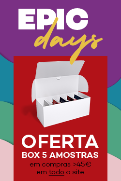 Imagem promocional EPIC Days com oferta de Box de 5 amostras em compras acima de 45€ em todo o site